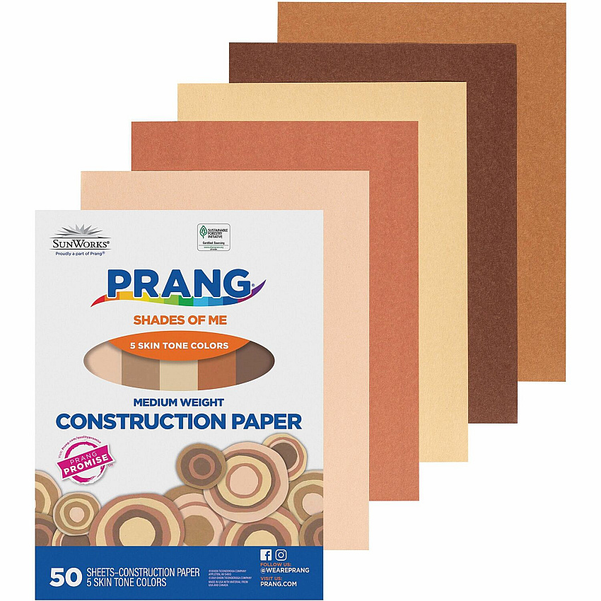 Prang Multicultural Construction Paper Art, Craft - 12" Width x 9" Length - Assorted - 1 Pack (9509)