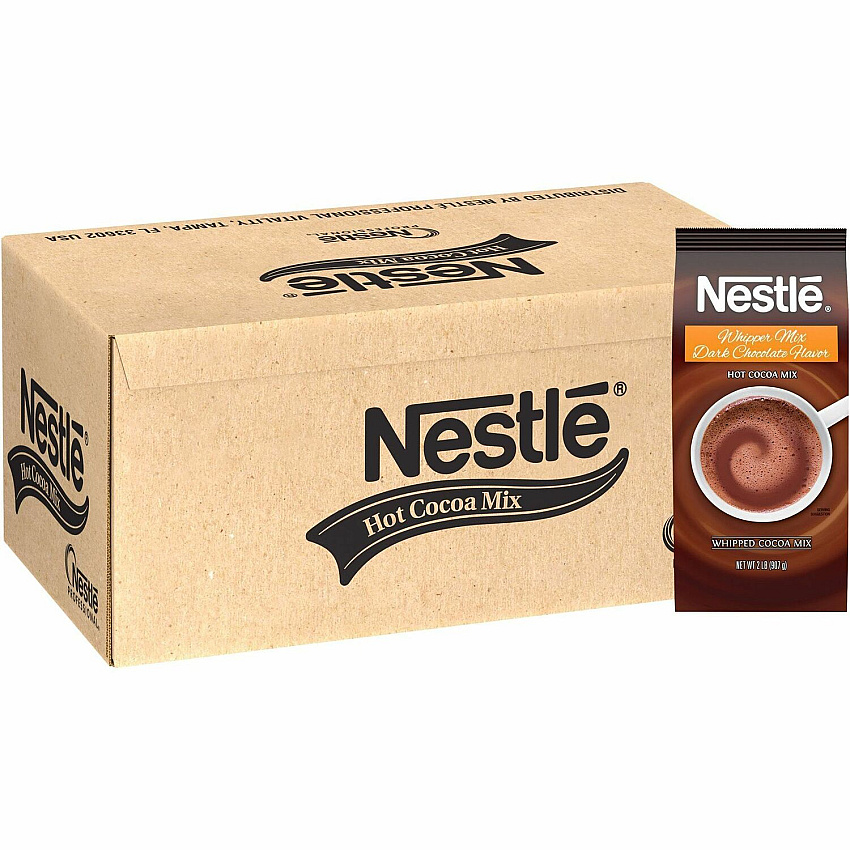 Nestea Nestle Dark Chocolate Hot Cocoa Whipper Mix Powder - 2 lb - Chocolate - 12 / Carton (42850)