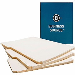 Business Source 1/3 Tab Cut Letter Recycled Top Tab File Folder 8 1/2" x 11" - 3/4" Expansion - Top Tab Location - Assorted Tab Position - 11 pt. - 1 Plys - Manila - Tab - 10% Recycled - 100 / Box (BSN17525)