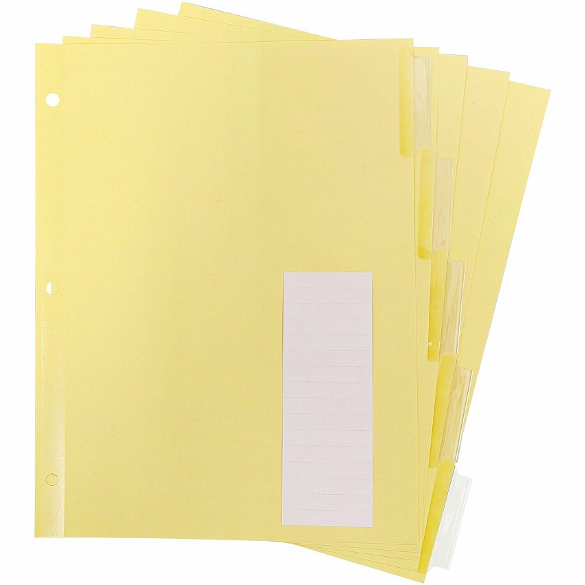 Business Source Buff Stock Ring Binder Indexes 5 x Divider(s) - Blank Tab(s) - 5 Tab(s)/Set - 2" Tab Width - 8.5" Divider Width x 11" Divider Length - Letter - 3 Hole Punched - Buff Buff Paper Divider - Clear Tab(s) - Tear Resistant, Reinforced (BSN20068)
