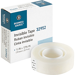 Business Source Invisible Tape Dispenser Refill Roll 36 yd Length x 0.75" Width - 1" Core - Clear - For Mending, Splicing, Holding - 1 Roll (BSN32952) Business Source Invisible Tape Dispenser Refill Roll 36 yd Length x 0.75" Width - 1" Core - Clear - For Mending, Splicing, Holding - 1 Roll (BSN32952)