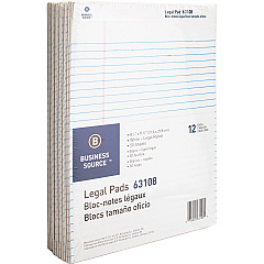 Business Source Micro-Perforated Legal Ruled Pads 50 Sheets - 0.34" Ruled - 16 lb Basis Weight - 8 1/2" x 11 3/4" Sheet Size - White Paper - Micro Perforated, Easy Tear, Sturdy Back - 12 / Dozen (BSN63108) Business Source Micro-Perforated Legal Ruled Pads 50 Sheets - 0.34" Ruled - 16 lb Basis Weight - 8 1/2" x 11 3/4" Sheet Size - White Paper - Micro Perforated, Easy Tear, Sturdy Back - 12 / Dozen (BSN63108)