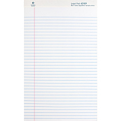 Business Source Writing Pads 50 Sheets - 0.34" Ruled - 16 lb Basis Weight - Legal - 8 1/2" x 14" Sheet Size - White Paper - Micro Perforated, Easy Tear, Sturdy Back - 12 / Dozen (BSN63109) Business Source Writing Pads 50 Sheets - 0.34" Ruled - 16 lb Basis Weight - Legal - 8 1/2" x 14" Sheet Size - White Paper - Micro Perforated, Easy Tear, Sturdy Back - 12 / Dozen (BSN63109)