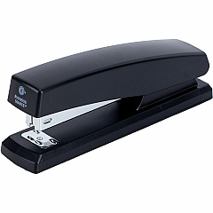 Business Source Full-Strip Desktop Stapler Staples Upto 20 Sheet - Holds Upto 210 Staple - Full Strip - 3.50" Throat Depth - Black - Metal, Plastic - 1 Each (BSN65648)