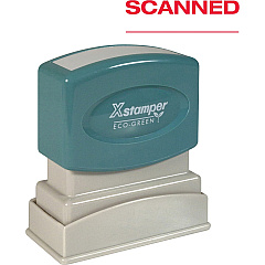 Xstamper Eco-Green SCANNED Pre-inked Stamp Message Stamp - SCANNED - 0.50" Impression Width - 100000 Impression(s) - Red - Plastic - Recycled - 1 Each (1829) Xstamper Eco-Green SCANNED Pre-inked Stamp Message Stamp - SCANNED - 0.50" Impression Width - 100000 Impression(s) - Red - Plastic - Recycled - 1 Each (1829)