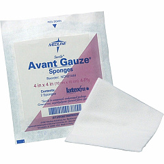 Medline Avant Nonsterile Gauze Nonwoven Sponges 4 Ply - 4" Width x 4" Length - White - 200 / Box (NON25444)