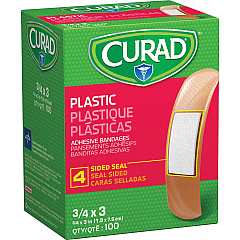 Medline Plastic Adhesive Bandages - 0.75" Width x 3" Length - Tan - 100 / Box (NON25500) Medline Plastic Adhesive Bandages - 0.75" Width x 3" Length - Tan - 100 / Box (NON25500)