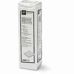 Medline Caring Non-sterile Gauze Sponges 12 Ply - 2" Width x 2" Length - White - 200 / Box (PRM21212C)