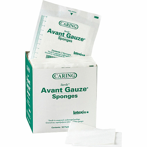 Medline Avant Sterile Gauze Sponges 4 Ply - 2" Width x 2" Length - White - 50 / Box (PRM21224)