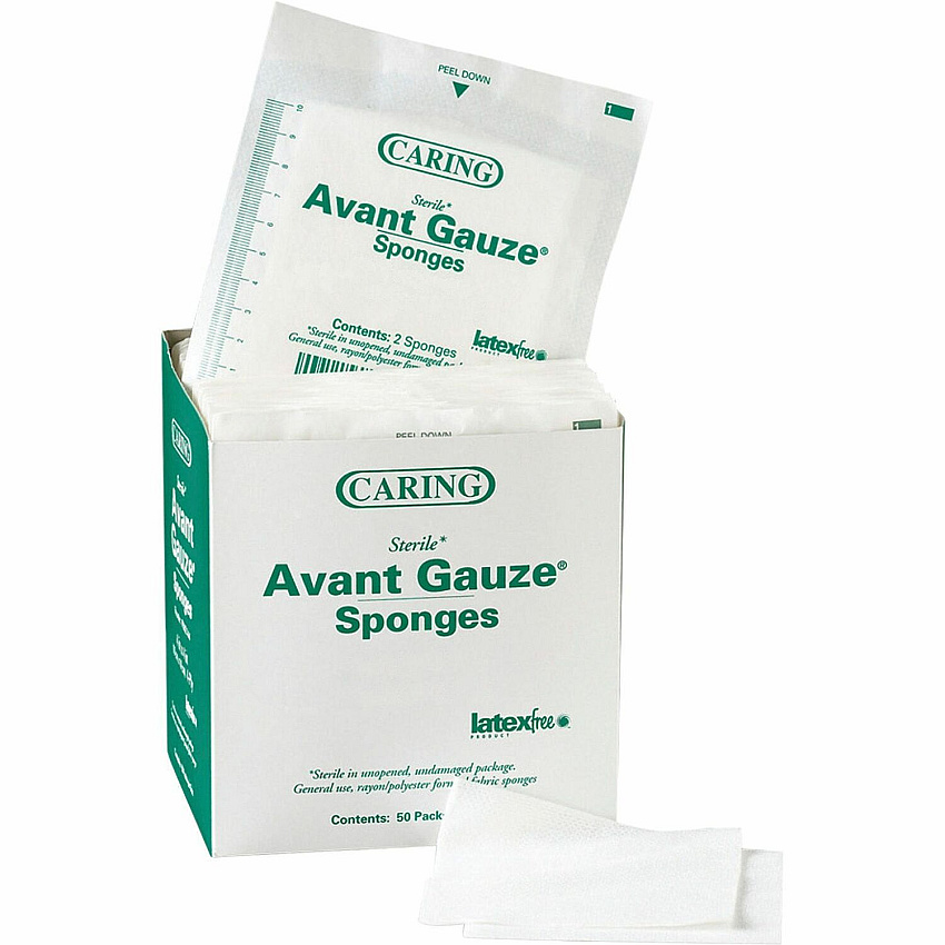 Medline Avant Sterile Gauze Sponges 4 Ply - 2" Width x 2" Length - White - 50 / Box (PRM21224)