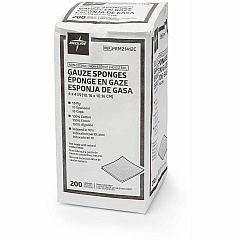 Medline Caring Non-sterile Gauze Sponges 12 Ply - 4" Width x 4" Length - White - 200 / Box (PRM21412C)