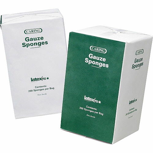 Medline Caring Non-sterile Gauze Sponges 16 Ply - 4" Width x 4" Length - White - 200 / Box (PRM21416C)