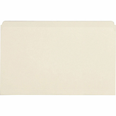 Business Source Straight Tab Cut Legal Recycled Top Tab File Folder 8 1/2" x 14" - 10.5 pt. - Manila Paper - Manila - 10% Recycled - 100 / Box (BSN43566)