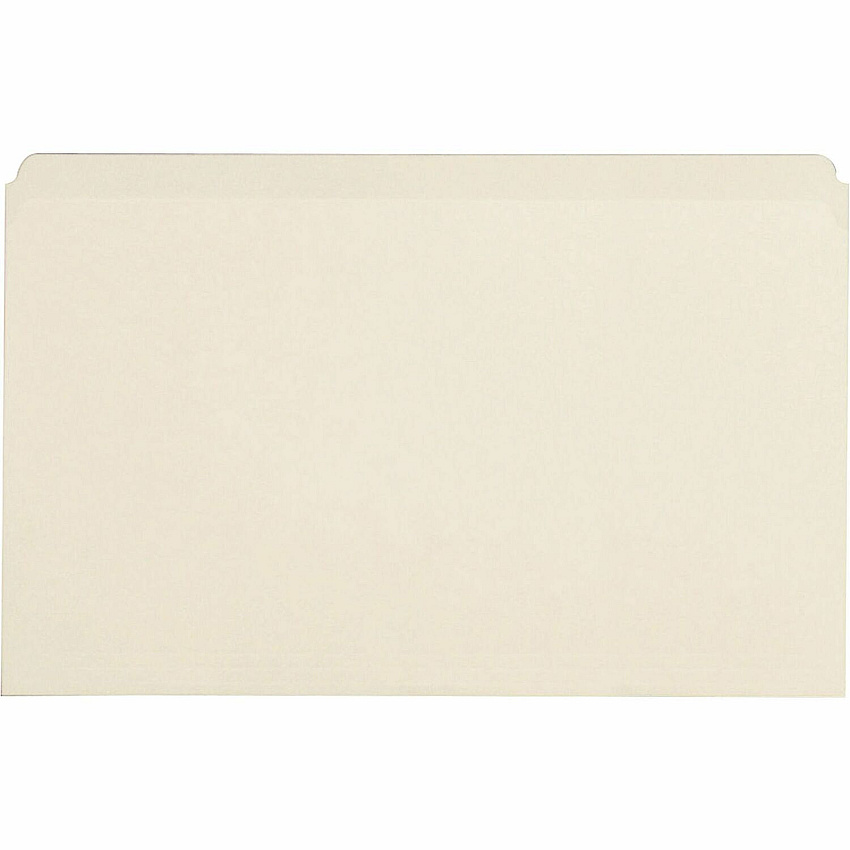 Business Source Straight Tab Cut Legal Recycled Top Tab File Folder 8 1/2" x 14" - 10.5 pt. - Manila Paper - Manila - 10% Recycled - 100 / Box (BSN43566)