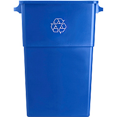 Genuine Joe 23 Gallon Recycling Container 23 gal Capacity - Rectangular - 30" Height x 22.5" Width x 11" Depth - Blue, White - 1 Each (GJO57258)