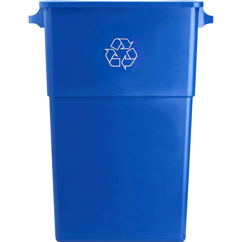 Genuine Joe 23 Gallon Recycling Container 23 gal Capacity - Rectangular - 30" Height x 22.5" Width x 11" Depth - Blue, White - 1 Each (GJO57258)