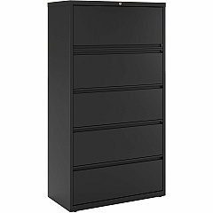Lorell Fortress Series Lateral File 36" Width x 18.6" Depth x 67.7" Height - 5 x Drawer(s) for File - Letter, Legal, A4 - Lateral - Rust Proof, Interlocking, Leveling Glide, Ball-bearing Suspension, Label Holder - Black - Recycled - 1 Each (LLR60551) Lorell Fortress Series Lateral File 36" Width x 18.6" Depth x 67.7" Height - 5 x Drawer(s) for File - Letter, Legal, A4 - Lateral - Rust Proof, Interlocking, Leveling Glide, Ball-bearing Suspension, Label Holder - Black - Recycled - 1 Each (LLR60551)
