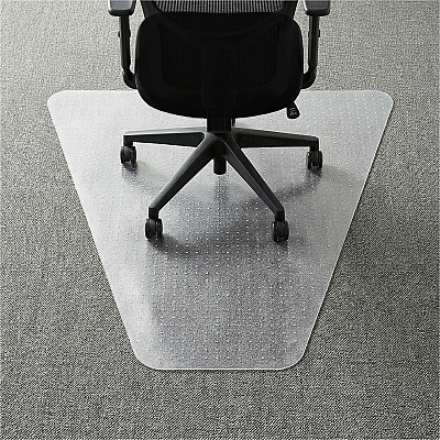 Lorell Corner Workstation Chair Mat for Medium-Pile Carpet - 48" x 60" Carpeted Floor - 48" Width x 60" Depth x 0.085" Thickness - Lip Size 12" Length x 20" Width - Polycarbonate - Clear - 1 Each (LLR69156)