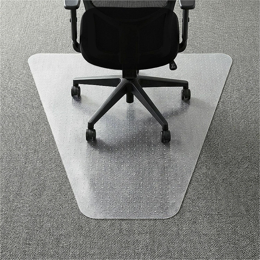 Lorell Corner Workstation Chair Mat for Medium-Pile Carpet - 48" x 60" Carpeted Floor - 48" Width x 60" Depth x 0.085" Thickness - Lip Size 12" Length x 20" Width - Polycarbonate - Clear - 1 Each (LLR69156)