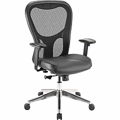 Lorell Elevate Mesh Mid-Back Office Chair Black Seat Color - Leather Seat Material - Aluminum Frame Material - 5-star Base - 1 Each (LLR85036)