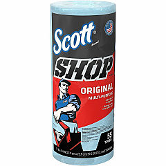 Scott Original Shop Towels Fresh - 9.40" Width x 11" Length - 55 Sheets/Roll - Blue - 1 Roll (75147)