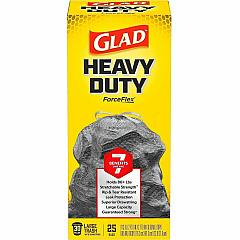 Glad ForceFlex Heavy-Duty Large Drawstring Trash Bags Large Size - 30 gal Capacity - 24.88" Length x 24.02" Width - Drawstring Closure - Black - Home, Office, Can - 25/Box - 1 Each (70359) Glad ForceFlex Heavy-Duty Large Drawstring Trash Bags Large Size - 30 gal Capacity - 24.88" Length x 24.02" Width - Drawstring Closure - Black - Home, Office, Can - 25/Box - 1 Each (70359)