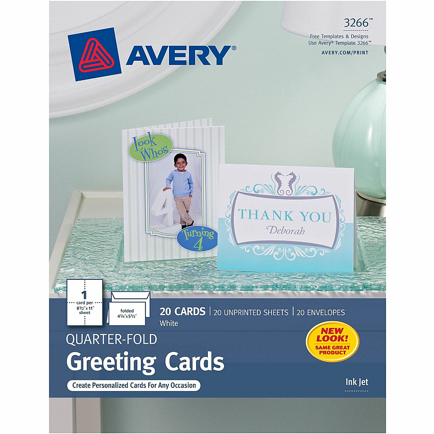 Avery Inkjet Print Greeting Card (3266)