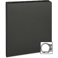Business Source Basic Round-ring Binder 1" Binder Capacity - Letter - 8 1/2" x 11" Sheet Size - 3 Ring - Fastener: Round Ring - Pocket: Inside Front & Back - Chipboard, Polypropylene - Black - 9.60 oz - Exposed Rivet, Non Locking Mechanism, Ope (BSN09976)