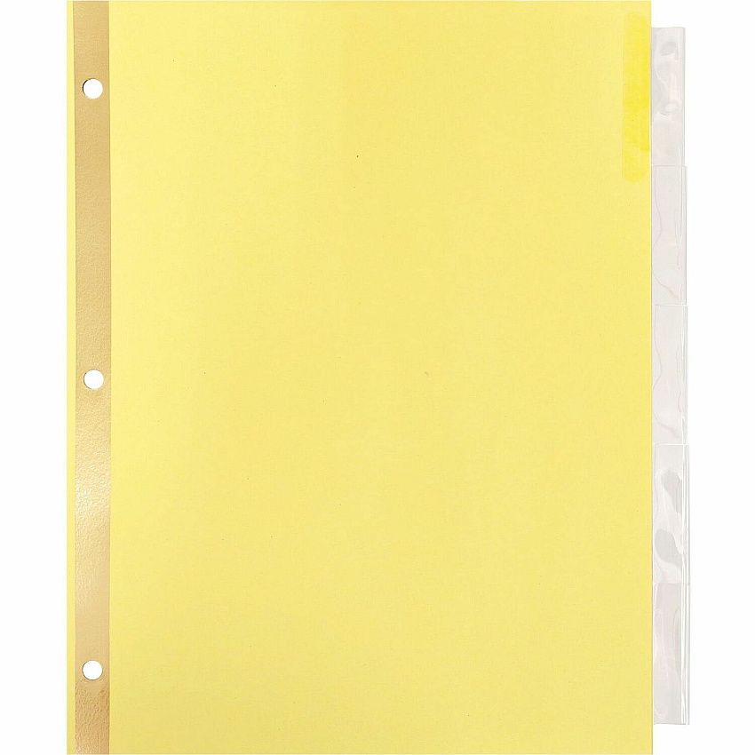 Business Source Insertable 5-Tab Ring Binder Indexes 5 x Divider(s) - 5 Tab(s)/Set - 2" Tab Width - 8.5" Divider Width x 11" Divider Length - Letter - 3 Hole Punched - Buff Divider - Clear Tab(s) - Mylar Reinforcement, Insertable, Reinforced Ed (BSN20066)