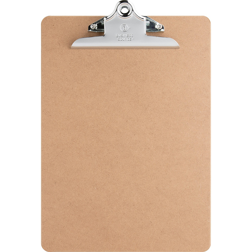 Business Source Hardboard Clipboard Standard - 9" x 12 1/2" Sheet Size - Hardboard - Brown - 1 Each (BSN65637)
