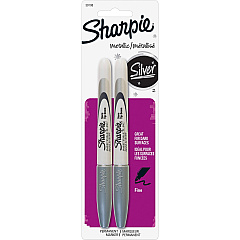Sharpie Metallic Permanent Markers Silver Ink - 2 / Pack (39108PP) Sharpie Metallic Permanent Markers Silver Ink - 2 / Pack (39108PP)
