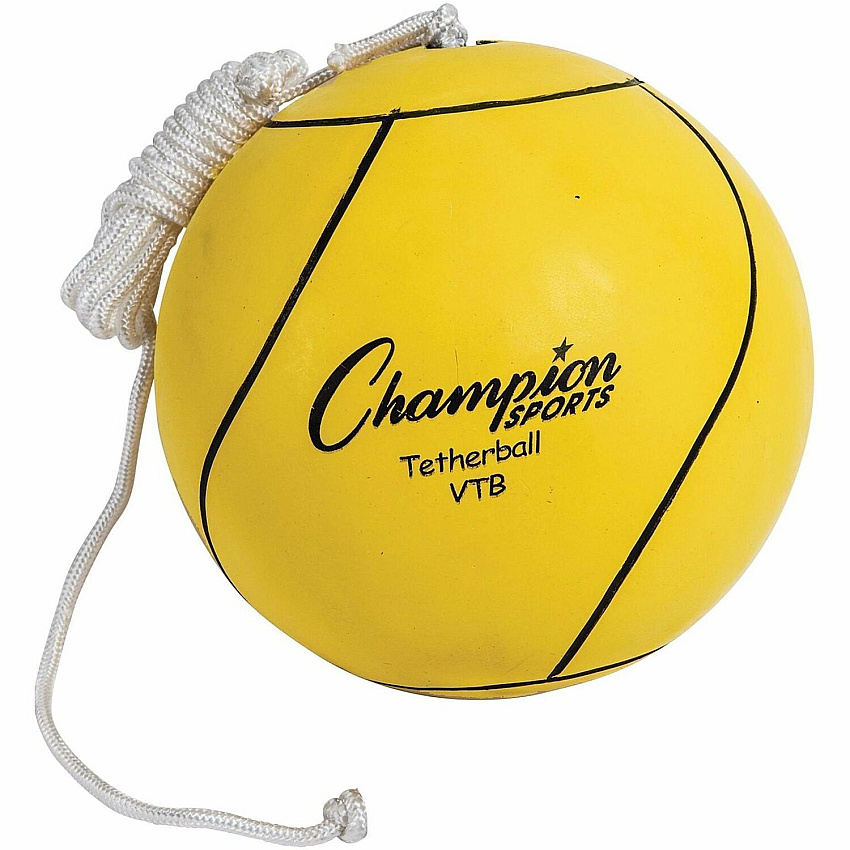 Champion Sports Yellow Tether Ball Rubber, Nylon - Yellow - 1  Each - 1 Each (VTB)