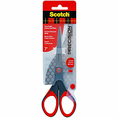 Scotch Precision Scissors 7" Overall Length - Left/Right - Stainless Steel - Red, Gray - 1 Each (1447)