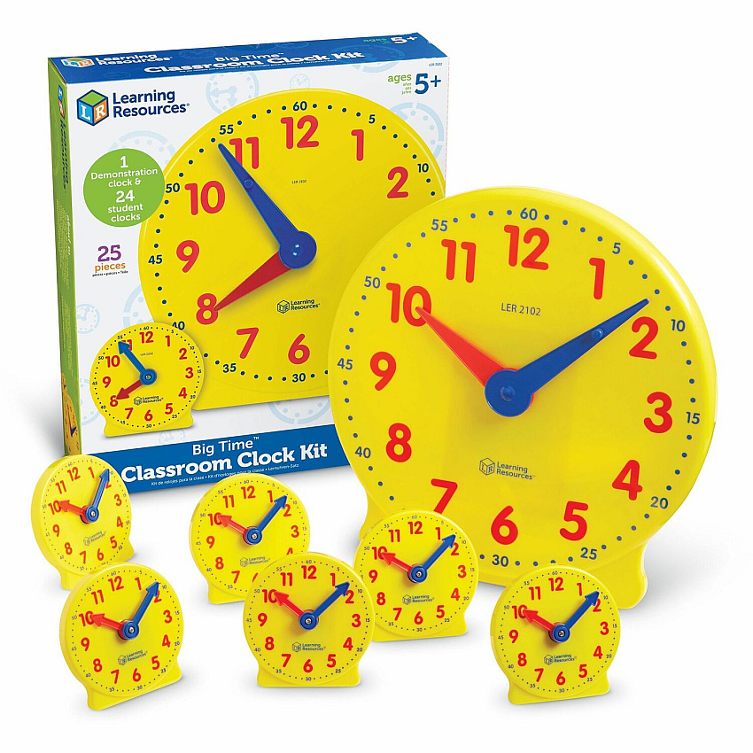 Learning Resources Classroom Clock Kit Learning Clock - Theme/Subject: Learning - 24 Pieces - Yellow - 1 Each (LER2102)