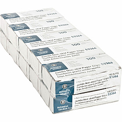 Business Source Jumbo Nonskid Paper Clips Jumbo - Silver - Steel - 100/Box - 10 / Pack (BSN53366) Business Source Jumbo Nonskid Paper Clips Jumbo - Silver - Steel - 100/Box - 10 / Pack (BSN53366)