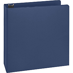 Business Source Basic Round Ring Binders 2" Binder Capacity - Letter - 8 1/2" x 11" Sheet Size - Fastener: Round Ring - Vinyl - Dark Blue - 1.52 lb - 1 Each (BSN16464)