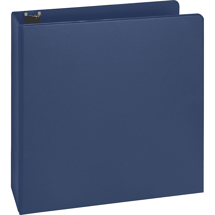 Business Source Basic Round Ring Binders 2" Binder Capacity - Letter - 8 1/2" x 11" Sheet Size - Fastener: Round Ring - Vinyl - Dark Blue - 1.52 lb - 1 Each (BSN16464)