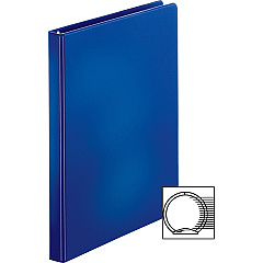 Business Source Basic Round Ring Binders 1/2" Binder Capacity - Letter - 8 1/2" x 11" Sheet Size - Fastener: Round Ring - Vinyl - Dark Blue - 8.96 oz - 1 Each (BSN28525)
