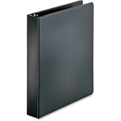 Business Source Basic Round Ring Binders 1 1/2" Binder Capacity - Letter - 8 1/2" x 11" Sheet Size - 350 Sheet Capacity - 3 Ring - Fastener: Round Ring - Pocket: Internal - Polypropylene, Chipboard - Black - 1.02 lb - Exposed Rivet, Sturdy - 1  (BSN28552)