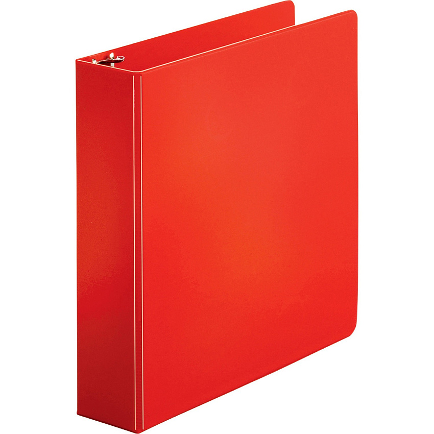 Business Source Basic Round Ring Binders 2" Binder Capacity - Letter - 8 1/2" x 11" Sheet Size - Fastener: Round Ring - Vinyl - Red - 1.52 lb - 1 Each (BSN28660)