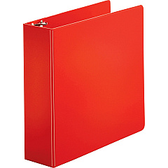 Business Source Basic Round Ring Binders 3" Binder Capacity - Letter - 8 1/2" x 11" Sheet Size - Fastener: Round Ring - Vinyl - Red - 1.68 lb - 1 Each (BSN28770)