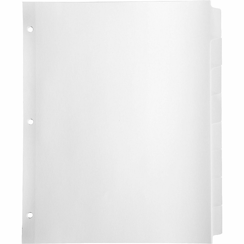 Business Source Reinforced Hole Punched Indexes 8 Write-on Tab(s) - 8 Tab(s)/Set - 3 Hole Punched - White Divider - White Tab(s) - 100% Recycled - Non-laminated, Mylar Reinforcement - 24 / Box (BSN36684)