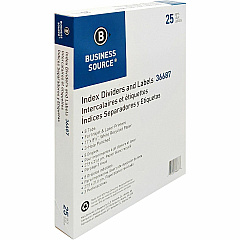 Business Source Punched Laser Index Dividers 8 Blank Tab(s) - 8 Tab(s)/Set - 8.5" Divider Width x 11" Divider Length - Letter - 3 Hole Punched - White Paper Divider - White Tab(s) - 100% Recycled - Mylar Reinforcement, Reinforced, Punched - 25 (BSN36687) Business Source Punched Laser Index Dividers 8 Blank Tab(s) - 8 Tab(s)/Set - 8.5" Divider Width x 11" Divider Length - Letter - 3 Hole Punched - White Paper Divider - White Tab(s) - 100% Recycled - Mylar Reinforcement, Reinforced, Punched - 25 (BSN36687)