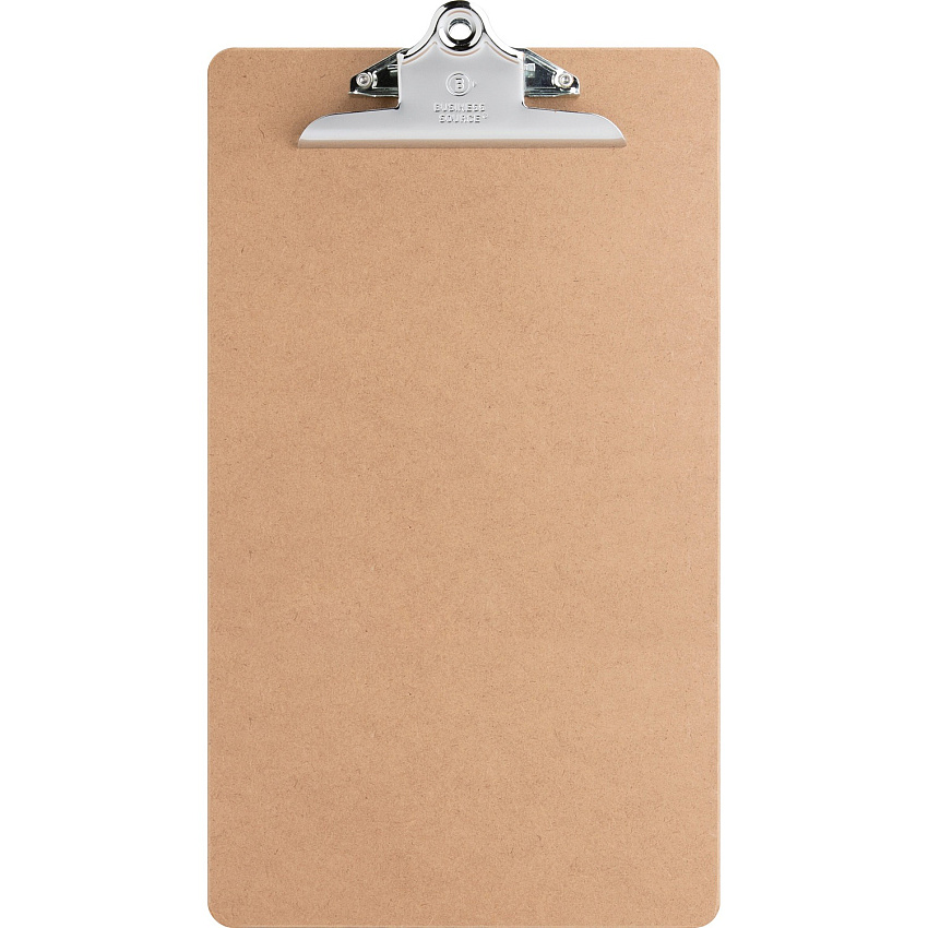 Business Source Hardboard Clipboard 9" x 15 1/2" Sheet Size - Hardboard - Brown - 1 Each (BSN28554)