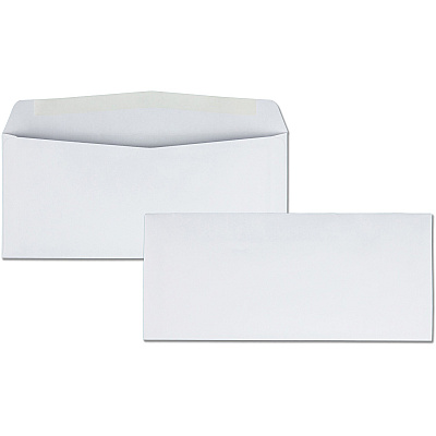 Business Source No. 10 Regular Business Envelopes Commercial - #10 - 4 1/8" Width x 9 1/2" Length - 24 lb - Gummed - White - Wove - 500 / Box (BSN42250)