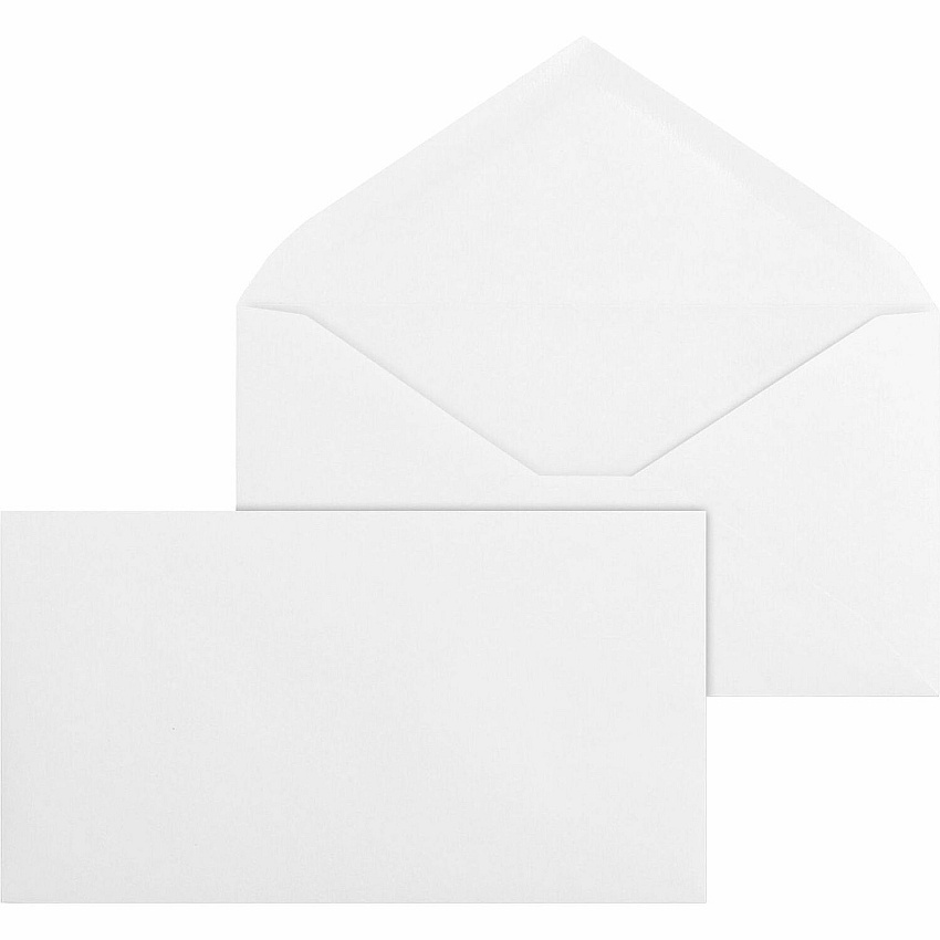 Business Source No. 6-3/4 White Wove V-Flap Business Envelopes Business - #6 3/4 - 3 3/5" Width x 6 1/2" Length - 24 lb - Gummed - White - Wove - 500 / Box (BSN42252)