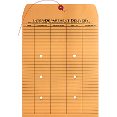 Business Source 2-sided Inter-Department Envelopes Inter-department - 10" Width x 13" Length - 28 lb - String/Button - Kraft - Kraft - 100 / Box (BSN42255)
