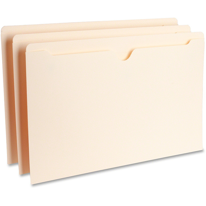 Business Source Legal Recycled File Pocket 8 1/2" x 14" - 11 pt. - Manila - Slip Resistant, Reinforced Tab, Heavyweight Cover - 10% Recycled - 100 / Box (BSN65800)