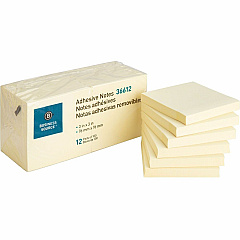 Business Source Yellow Repositionable Adhesive Notes 3" Flag/Note Width x 3" Flag/Note Length - Square - Yellow - Repositionable, Solvent-free Adhesive - 12 / Pack (BSN36612) Business Source Yellow Repositionable Adhesive Notes 3" Flag/Note Width x 3" Flag/Note Length - Square - Yellow - Repositionable, Solvent-free Adhesive - 12 / Pack (BSN36612)