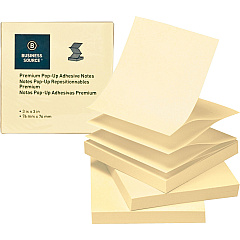 Business Source Reposition Pop-up Adhesive Notes 3" Flag/Note Width x 3" Flag/Note Length - Square - Yellow - Removable, Repositionable, Solvent-free Adhesive, Fanfold, Pop-up - 24 / Pack (BSN36617) Business Source Reposition Pop-up Adhesive Notes 3" Flag/Note Width x 3" Flag/Note Length - Square - Yellow - Removable, Repositionable, Solvent-free Adhesive, Fanfold, Pop-up - 24 / Pack (BSN36617)